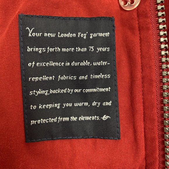 London Fog Jacket Womens Small Petite Red Detachable Hood Drawstring - Picture 9 of 13